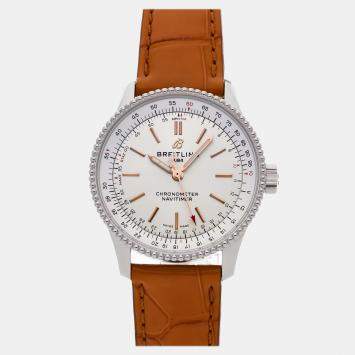 Pre Owned Breitling Navitimer A17395F41G1P4 Automatic Silver Stainless Steel Women's Wristwatch 35 mm
