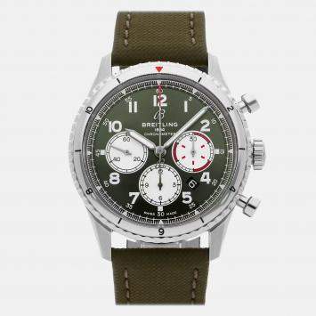 Pre Owned Breitling Aviator 8 AB01192A1L1X1 Automatic Green Stainless Steel Men’s Wristwatch 43 mm