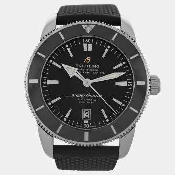 Pre Owned Breitling Superocean AB2020 Automatic Black Stainless Steel Men's Wristwatch 46 mm