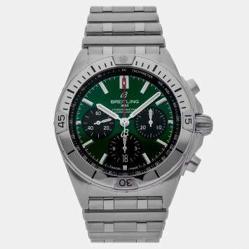 Pre Owned Breitling Chronomat AB0134101L1A1 Automatic Green Stainless Steel Men’s Wristwatch 42 mm