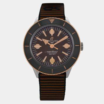Pre Owned Breitling Bronze 18k Rose Gold Stainless Steel Superocean Heritage U103701A1Q1W1 Automatic Men's Wristwatch 42 mm