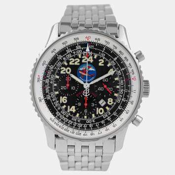 Pre Owned Breitling Navitimer Cosmonaute Porco Rosso A22322 Automatic Black Stainless Steel Men's Wristwatch 41 mm