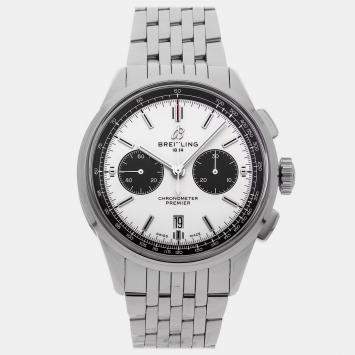 Pre Owned Pre-Owned Breitling Premier B01 Chronograph AB0118221G1A1 Automatic Silver Stainless Steel Men's Wristwatch 42 mm 