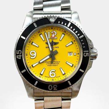 Pre Owned Breitling Superocean 44 A17367 Automatic Yellow Stainless Steel Men's Wristwatch 44 mm