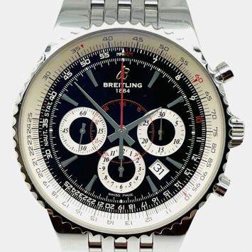 Pre Owned Breitling Montbrillant A23351 Automatic Black Stainless Steel Men's Wristwatch 47 mm