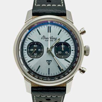 Pre Owned Breitling Top Time B01 Triumph AB0176 Automatic Ice Blue Stainless Steel Unisex Wristwatch 41 mm