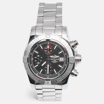 Pre Owned Breitling Avenger ll Chronograph A1338111/SC32 Black Dial Stainless Steel Men's Wristwatch 43 mm