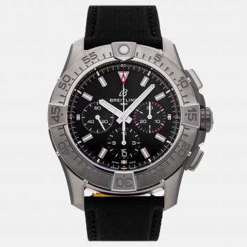 Pre Owned Breitling Super Avenger B01 EB0148101B1X1 Automatic Chronograph Black Dial Titanium Men's Wristwatch 48mm