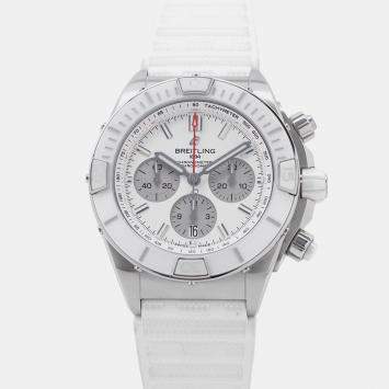 Pre Owned Breitling Chronomat AB0136A71A1S1 Automatic White Stainless Steel  Men's Wristwatch 44 mm