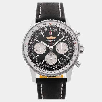 مملوكة مسبقًا Pre-Owned Breitling Navitimer 01 AB012012/BB01 Black Automatic Stainless Steel Men's Wristwatch 43 MM