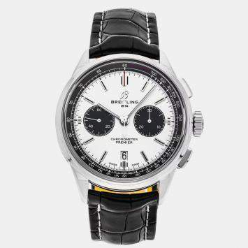 Pre Owned Pre-Owned Breitling Premier B01 Chronograph AB0118221G1P1 Black Automatic Stainless Steel Men's Wristwatch 42 MM