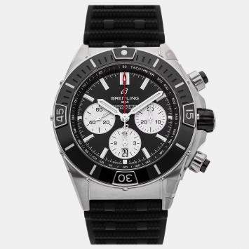 Pre Owned Pre-Owned Breitling Super Chronomat B01 AB0136251B1S1 Black Automatic Stainless Steel Men's Wristwatch 44 MM
