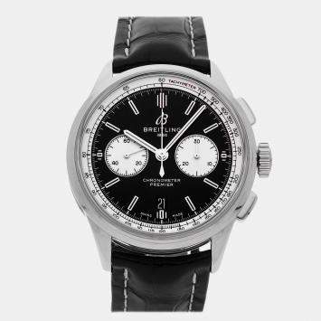 Pre Owned Pre-Owned Breitling Premier B01 Chronograph AB0118371B1P1 Black Automatic Stainless Steel Men's Wristwatch 42 MM