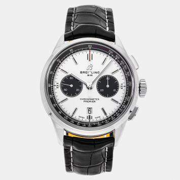 Pre Owned Pre-Owned Breitling Premier B01 Chronograph AB0118221G1P1 Silver Automatic Stainless Steel Men's Wristwatch 42 MM