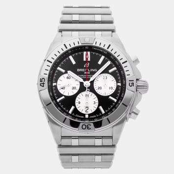 Pre Owned Breitling Chronomat AB0134101B1A1 Black Stainless Steel Automatic Men's Watches 42mm