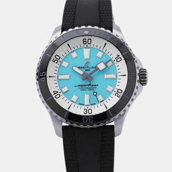 Pre Owned Breitling Superocean A17376211L2S1 Blue Stainless Steel Automatic Men Wristwatch 44 mm