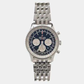 Pre Owned Breitling Navitimer AB0127211C1A1 Black Stainless Steel Automatic Men's Watches 46 mm
