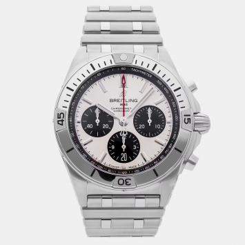 Pre Owned Breitling Chronomat AB0134101G1A1 Silver Stainless Steel Automatic Men's Watches 42mm