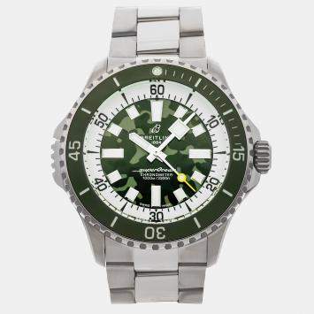Pre Owned Breitling Superocean E10379D31L1E1 Green Titanium Automatic Men's Watches 46mm