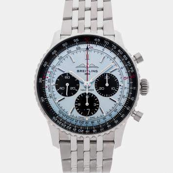 Pre Owned Breitling Navitimer B01 AB0138241C1A1 Blue Stainless Steel Automatic Men's Watches 43mm