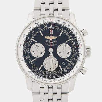 Pre Owned Breitling Navitimer AB0120 Black Stainless Steel Automatic Men's Watches 43mm
