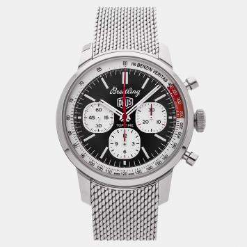 Pre Owned Breitling Top Time B01 Deus AB01765A1B1A1 Black Stainless Steel Automatic Men's Wristwatch 41mm