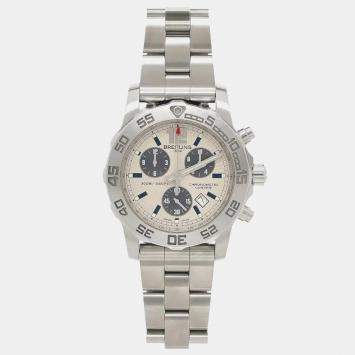 Pre Owned Breitling Colt A73387 Silver Stainless Steel Quartz Men's Wristwatch 44mm