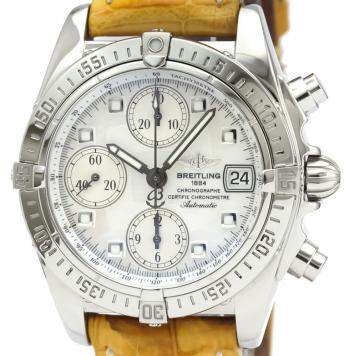 Pre Owned Breitling MOP Stainless Steel Chrono Cockpit Automatic A13357 Men's Wristwatch 39 MM