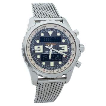 Pre Owned Breitling Grey Stainless Steel Chronospace A78365 Men's Wristwatch 48 mm