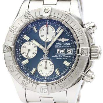 Pre Owned Breitling Blue Stainless Steel Chrono SuperOcean Automatic A13340 Men's Wristwatch 42 MM