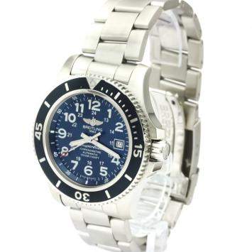 Pre Owned Breitling Blue Stainless Steel Superocean II A17392 Automatic Men's Wristwatch 44 MM