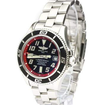 Pre Owned Breitling Black Stainless Steel Superocean A17364 Automatic Men's Wristwatch 42 MM