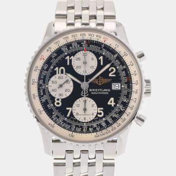 Pre Owned Breitling Black Stainless Steel Old Navitimer A13322 Men's Wristwatch 41 mm
