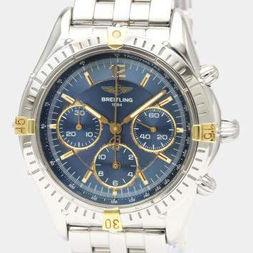 Pre Owned Breitling Blue Stainless Steel Cockpit B3001 Automatic Men's Wristwatch 37 mm