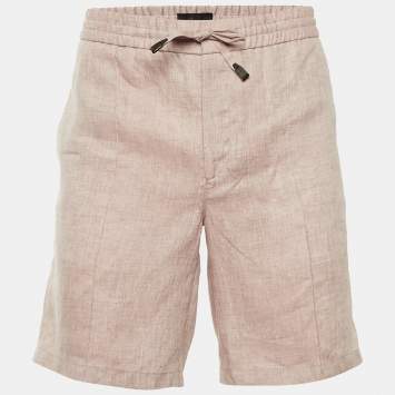 مملوكة مسبقًا شورت بروني كتان وردي فاتح مقاس صغير