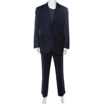 Pre Owned Brioni Navy Blue Wool Parlamento Suit 2XL