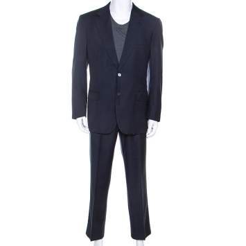 Pre Owned Brioni Navy Blue Wool Palatino Regular Fit Suit XL
