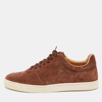 Pre Owned Brunello Cucinelli Brown Suede Low Top Sneakers Size 42 