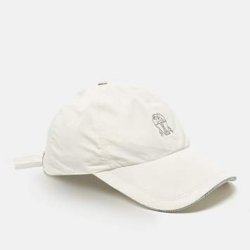 مملوكة مسبقًا قبعة بيسبول من برونيلو كوتشينيلي من المايكروفايبر التقني باللون البيج بحجم متوسط