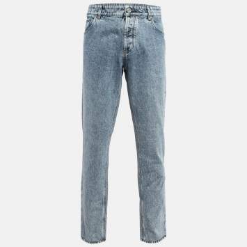 Pre Owned Brunello Cucinelli Blue Washed Denim Traditional Fit Jeans XXXL (Waist 40")