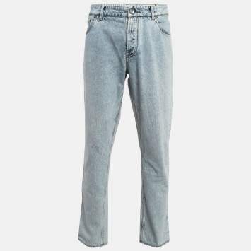 Pre Owned Brunello Cucinelli Light Blue Washed Denim Traditional Fit Jeans XXXL (Waist 40")