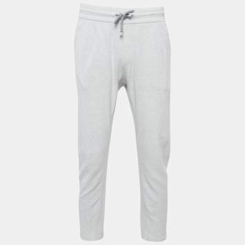 Pre Owned Brunello Cucinelli Grey Cotton Knit Sweatpants S