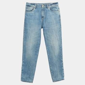 Pre Owned Brunello Cucinelli Blue Washed Denim Loose Fit Jeans XS Waist 32"