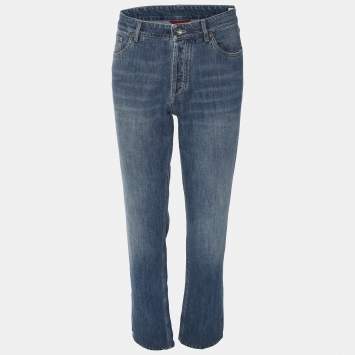 Pre Owned Brunello Cucinelli Blue Denim Traditional Fit Jeans M
