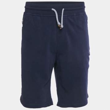 مملوكة مسبقًا شورت برونيلو كوتشينيلي أزرق قطني برباط إكسترا لارج