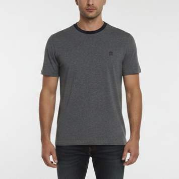 Pre Owned Brunello Cucinelli Logo Detail Grey Jersey Crewneck T-Shirt M