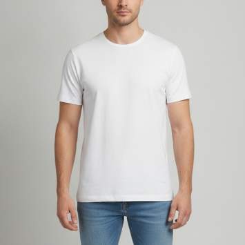 Pre Owned Brunello Cucinelli White Rib Knit Round Neck T-Shirt M