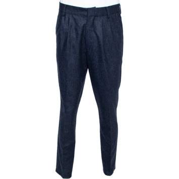 Pre Owned Brunello Cucinelli Dark Blue Wool Pants L
