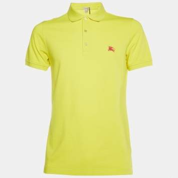 Pre Owned Burberry Brit Yellow Cotton Pique Phillipson Polo T-Shirt M