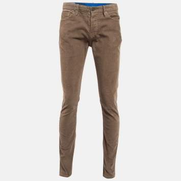 Pre Owned Burberry Brit Brown Corduroy Straight Leg Pants L